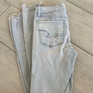 AMERICAN EAGLE JEANS - skinny - fitted - distressed jeans ripped jeans - size 0